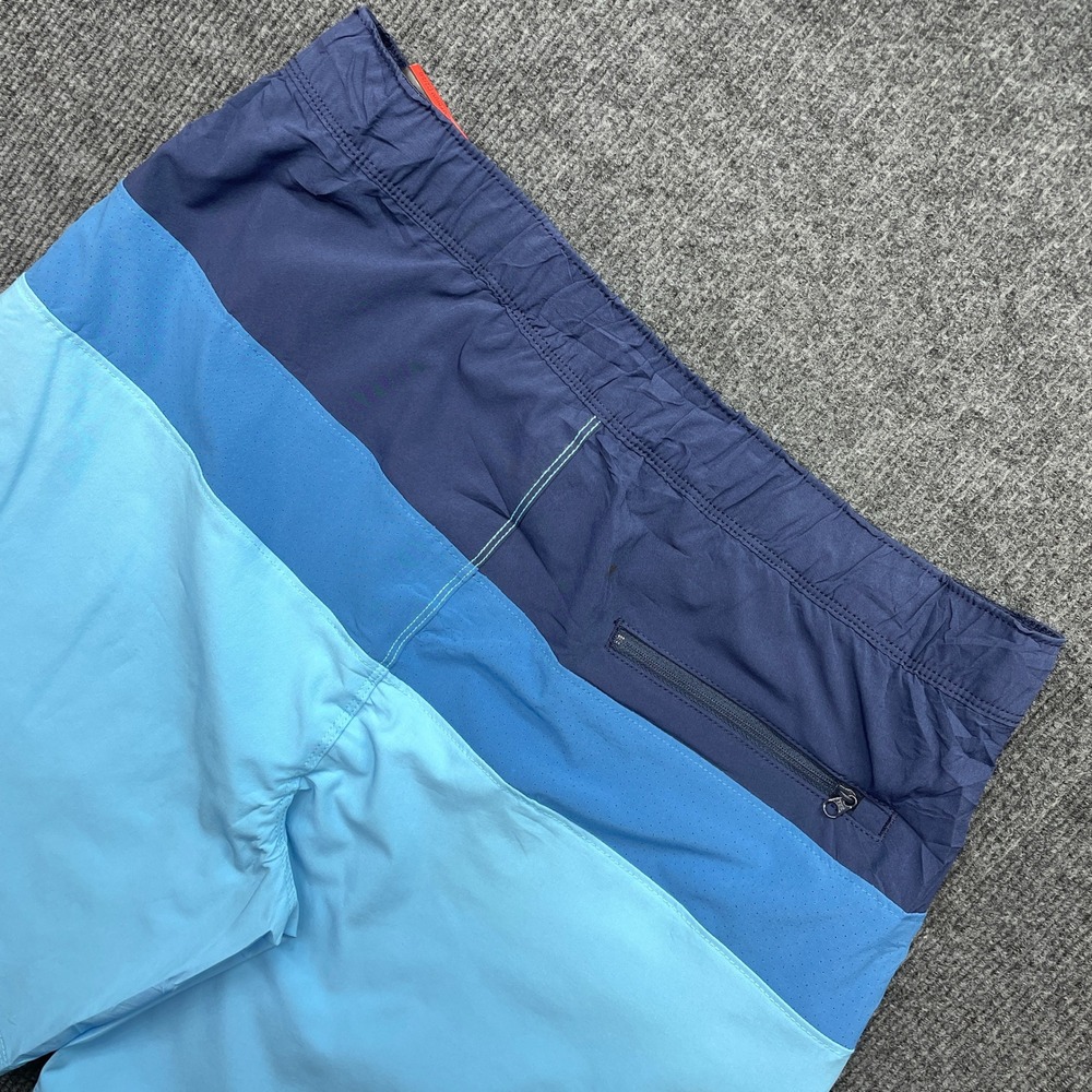 Speedo Tech Volley Swim Trunks Men's M 32/34 Blue Colorblock UPF 50+ NWT